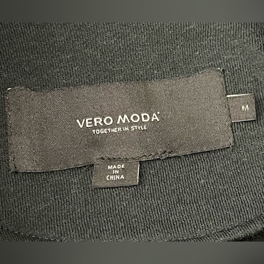 Vero Moda Biker Moto Dark Green Cotton Blend Jacket Size Medium - Picture 3 of 7